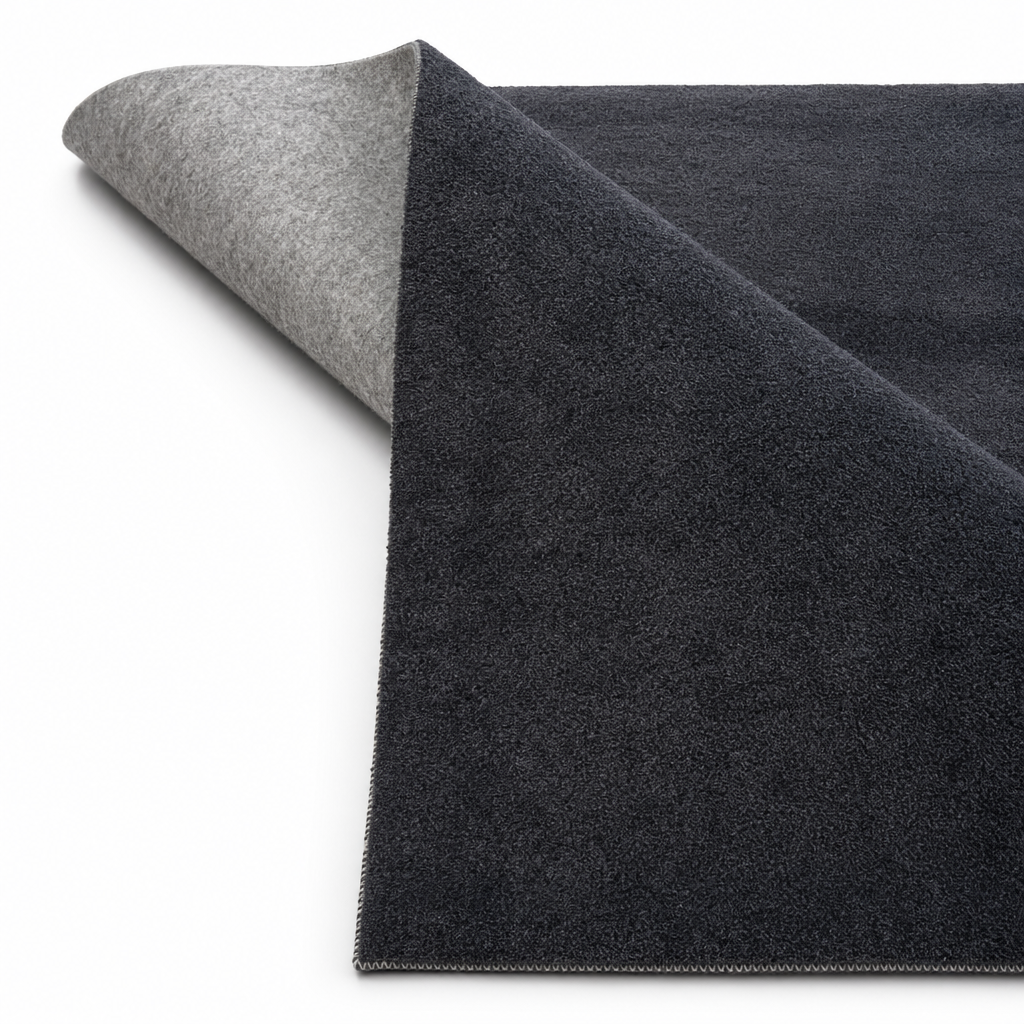 Comfy Soft - Effen Vloerkleed Wasbaar Uni Zwart