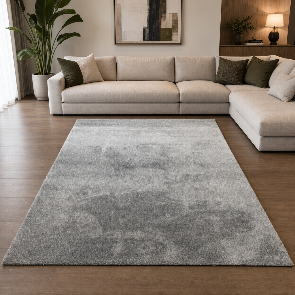 Comfy Soft - Effen Vloerkleed Wasbaar Uni Grijs