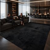 Comfy Soft - Effen Vloerkleed Wasbaar Uni Zwart