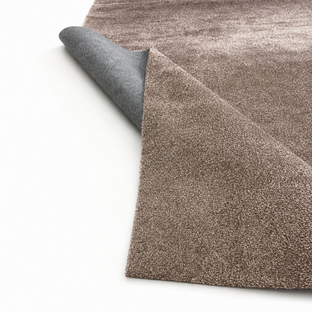 Comfy Soft - Rond Effen Vloerkleed Wasbaar Uni Bruin Donker Beige