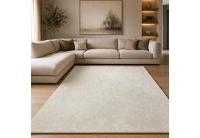 Comfy Soft - Effen Vloerkleed Wasbaar Uni Beige Creme