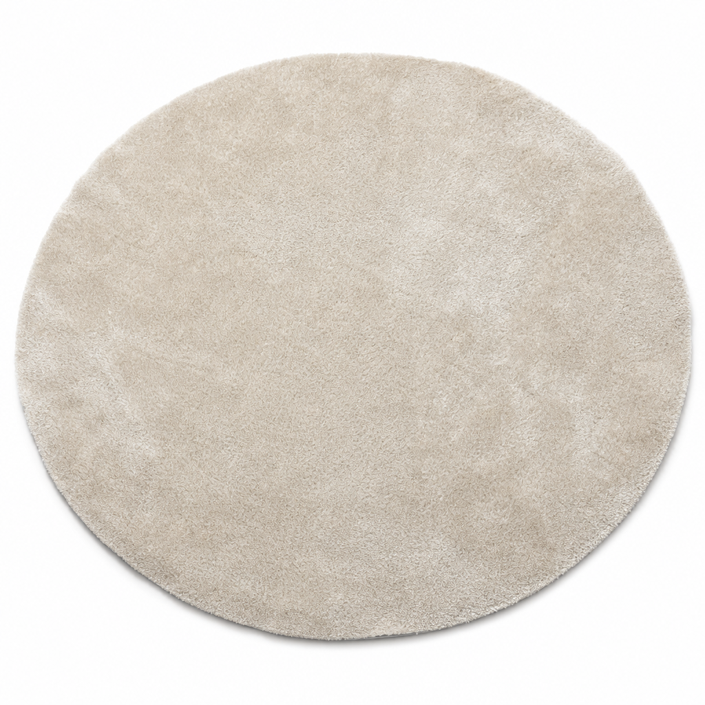 Comfy Soft - Rond Effen Vloerkleed Wasbaar Uni Beige