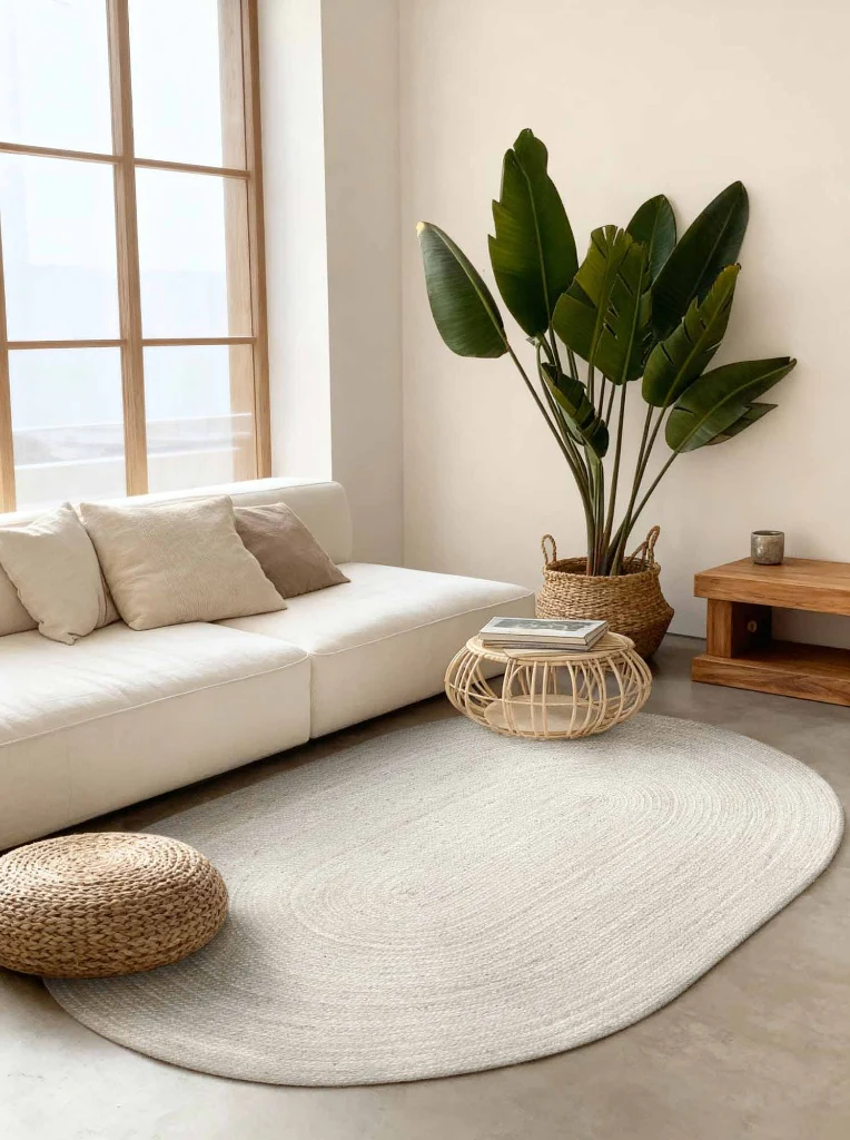 Rangpur Jute Ovaal Vloerkleed Creme
