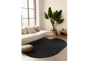 Rangpur Jute Ovaal Vloerkleed Zwart