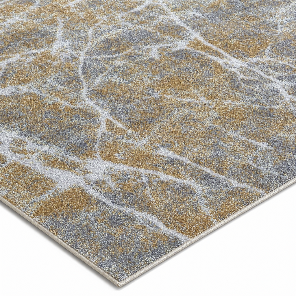 Premium Velours Vloerkleed Goud/Grijs