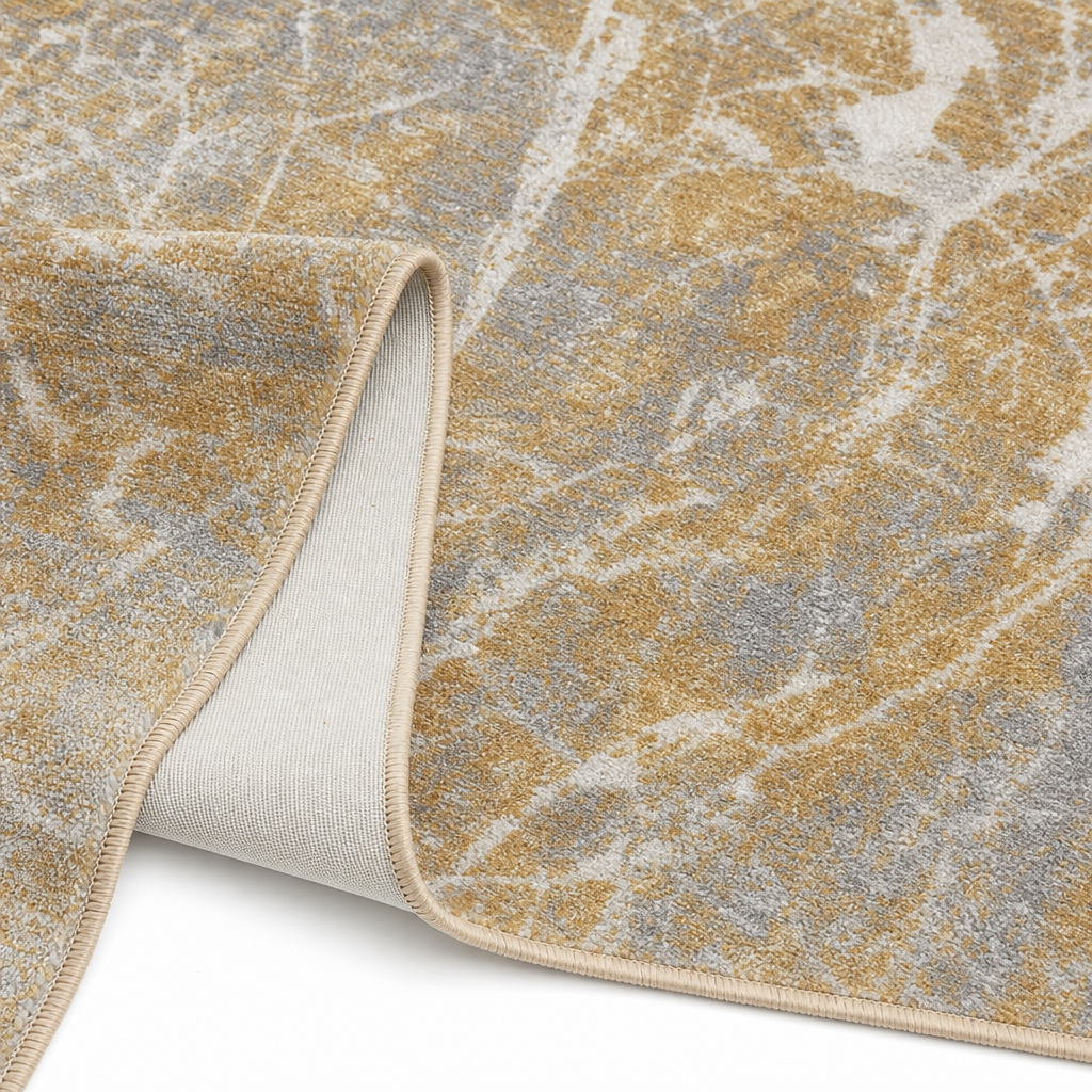 Premium Velours Vloerkleed Goud/Grijs