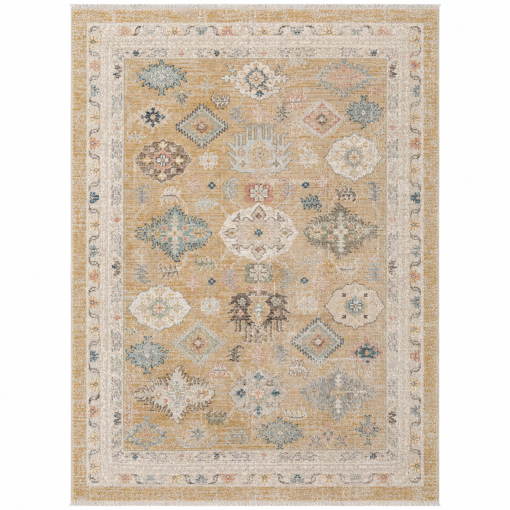 Istanbul Vintage Vloerkleed Geel