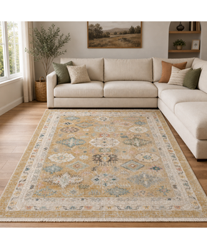 Istanbul Vintage Vloerkleed Geel