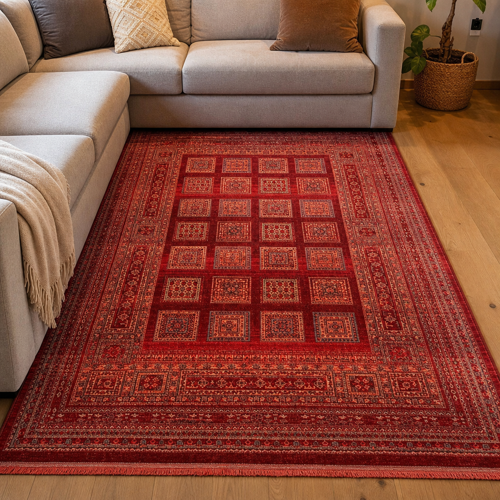 Artline Oosters Vintage Vloerkleed Shah Rood Wollook