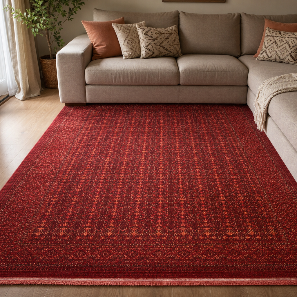 Artline Oosters Vintage Vloerkleed Herat Rood Wollook