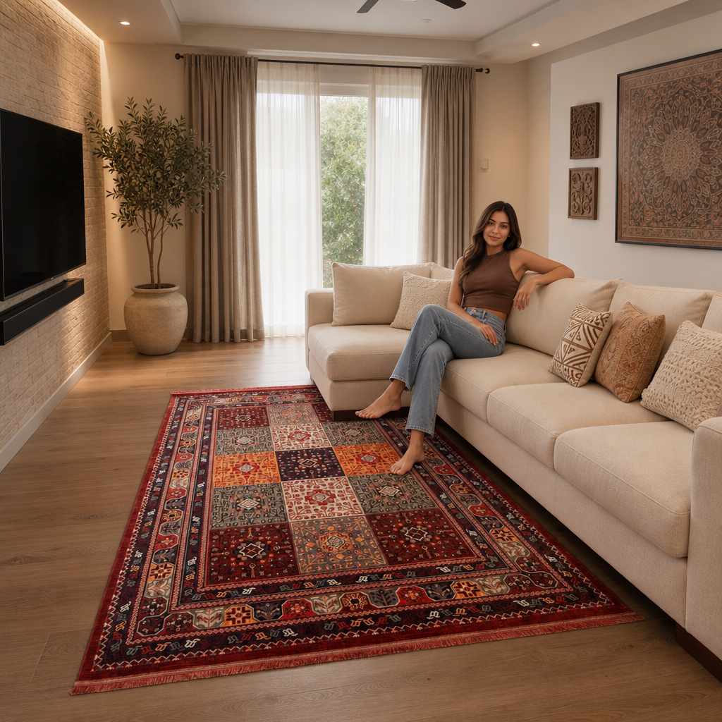 Artline Oosters Vintage Vloerkleed Sultan Rood Wollook