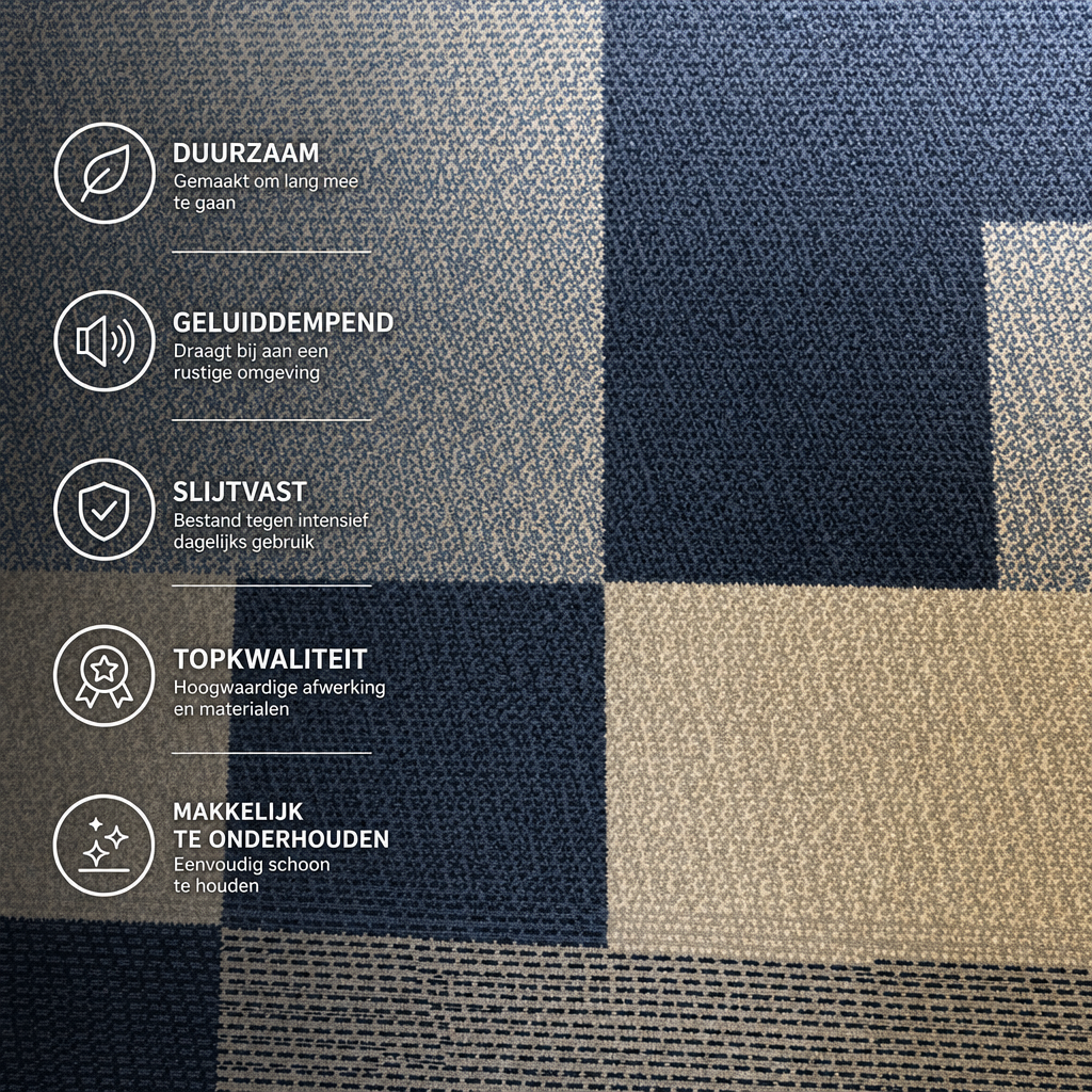Santo Modern Vloerkleed Blauw Grijs