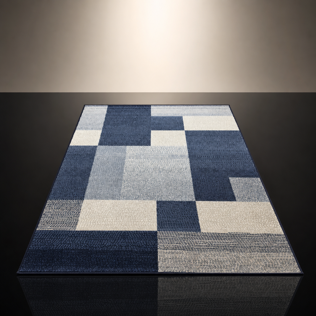 Santo Modern Vloerkleed Blauw Grijs