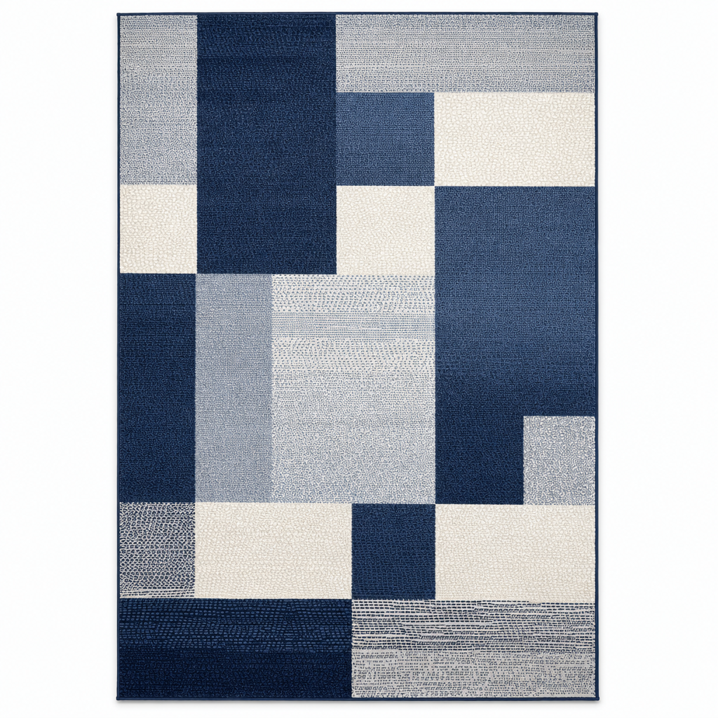 Santo Modern Vloerkleed Blauw Grijs
