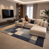 Santo Modern Vloerkleed Blauw Grijs