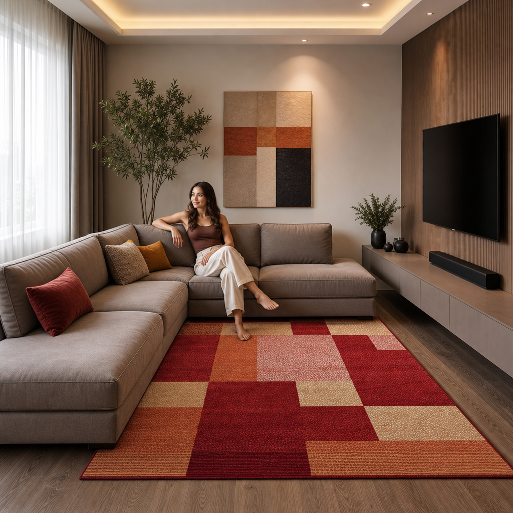 Santo Modern Vloerkleed Terracotta
