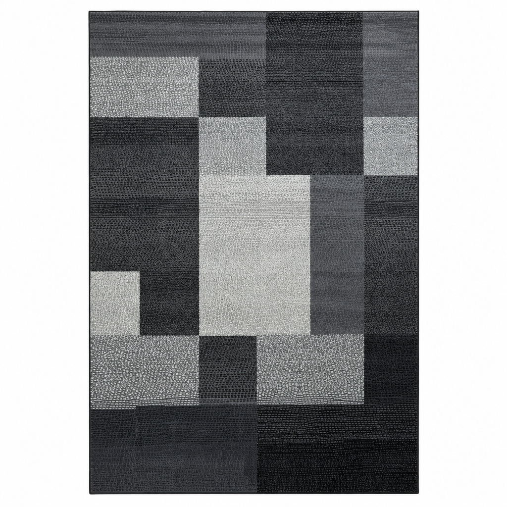 Santo Modern Vloerkleed Zwart Grijs