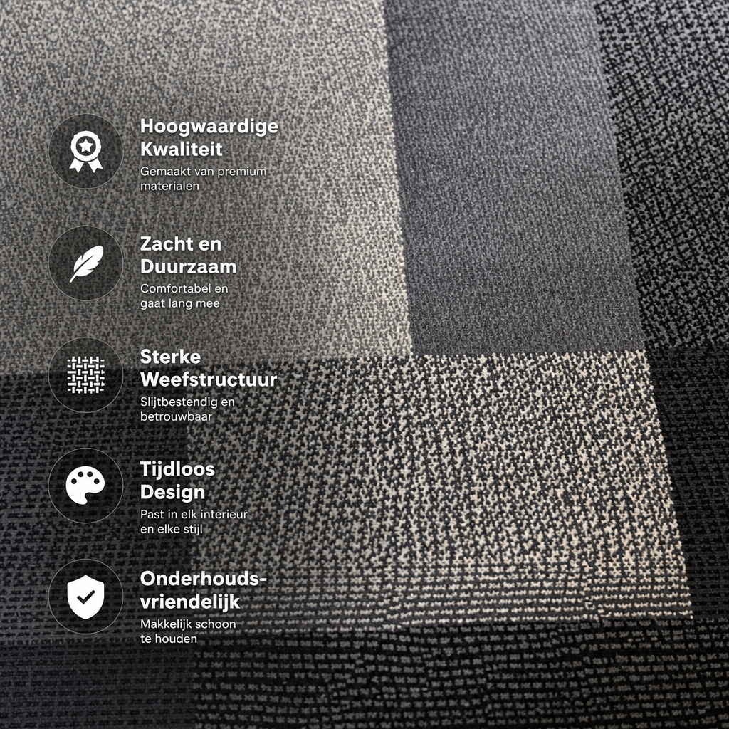 Santo Modern Vloerkleed Zwart Grijs