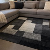 Santo Modern Vloerkleed Zwart Grijs