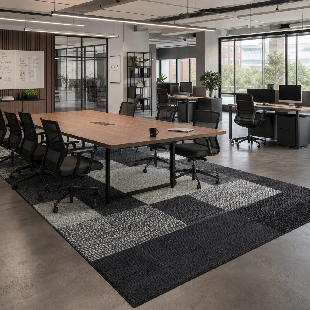 Santo Modern Vloerkleed Zwart Grijs