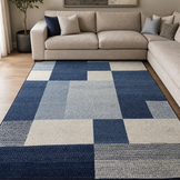 Santo Modern Vloerkleed Blauw Grijs