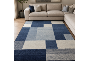 Santo Modern Vloerkleed Blauw Grijs