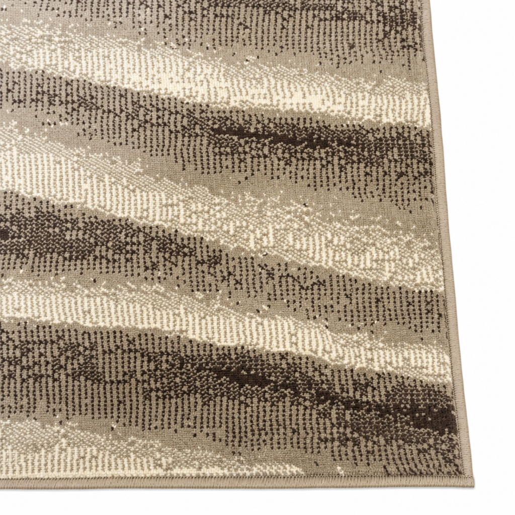 Waves Modern Vloerkleed Bruin Beige
