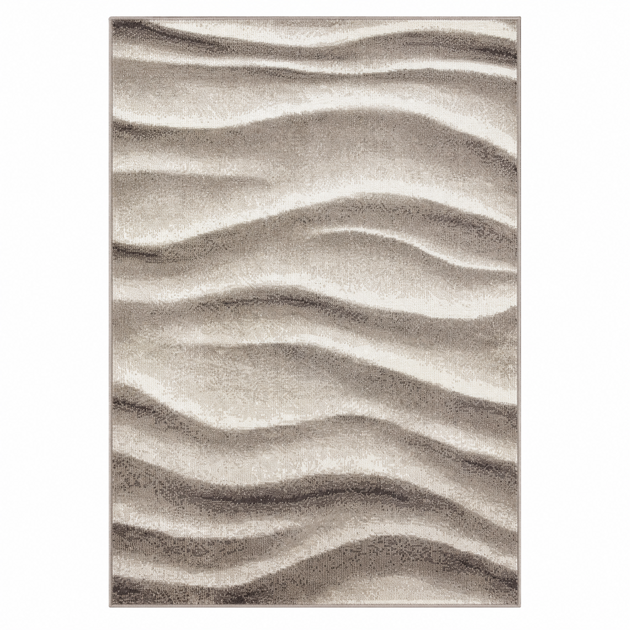 Waves Modern Vloerkleed Bruin Beige
