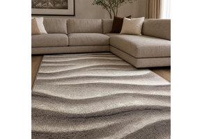 Waves Modern Vloerkleed Bruin Beige