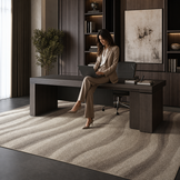 Waves Modern Vloerkleed Bruin Beige