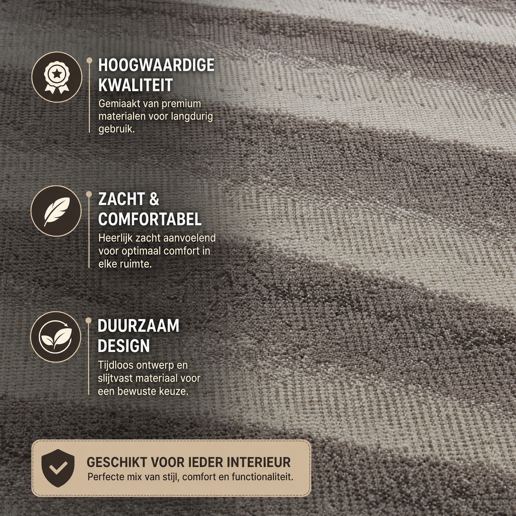 Waves Modern Vloerkleed Bruin Beige
