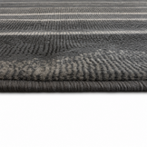 Waves Modern Vloerkleed Zwart Grijs