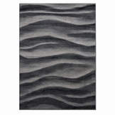 Waves Modern Vloerkleed Zwart Grijs