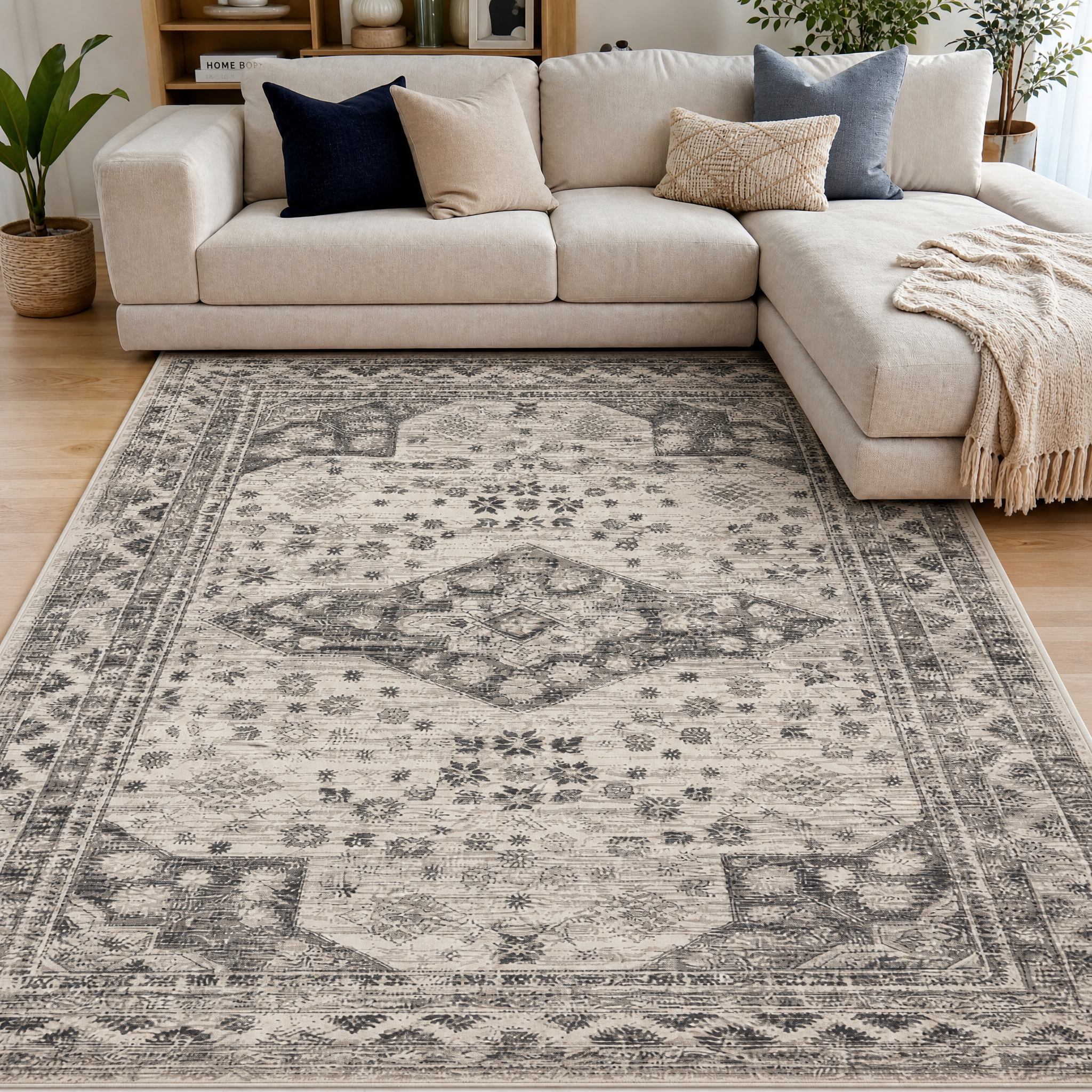 Vintage Vloerkleed Beige Creme