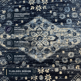 Vintage Vloerkleed Blauw Navy