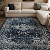 Vintage Vloerkleed Blauw Navy