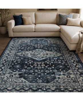 Vintage Vloerkleed Blauw Navy