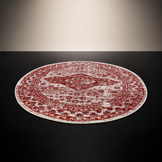Vintage Rond Vloerkleed Creme Rood Terracotta
