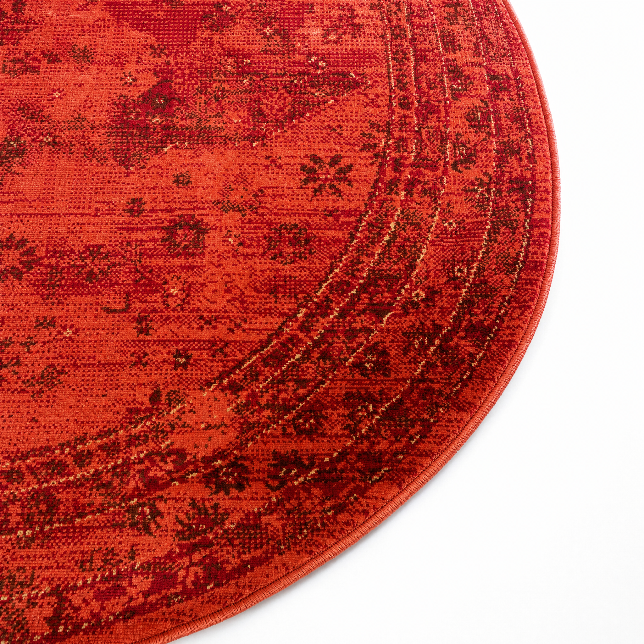 Vintage Rond Vloerkleed Terracotta
