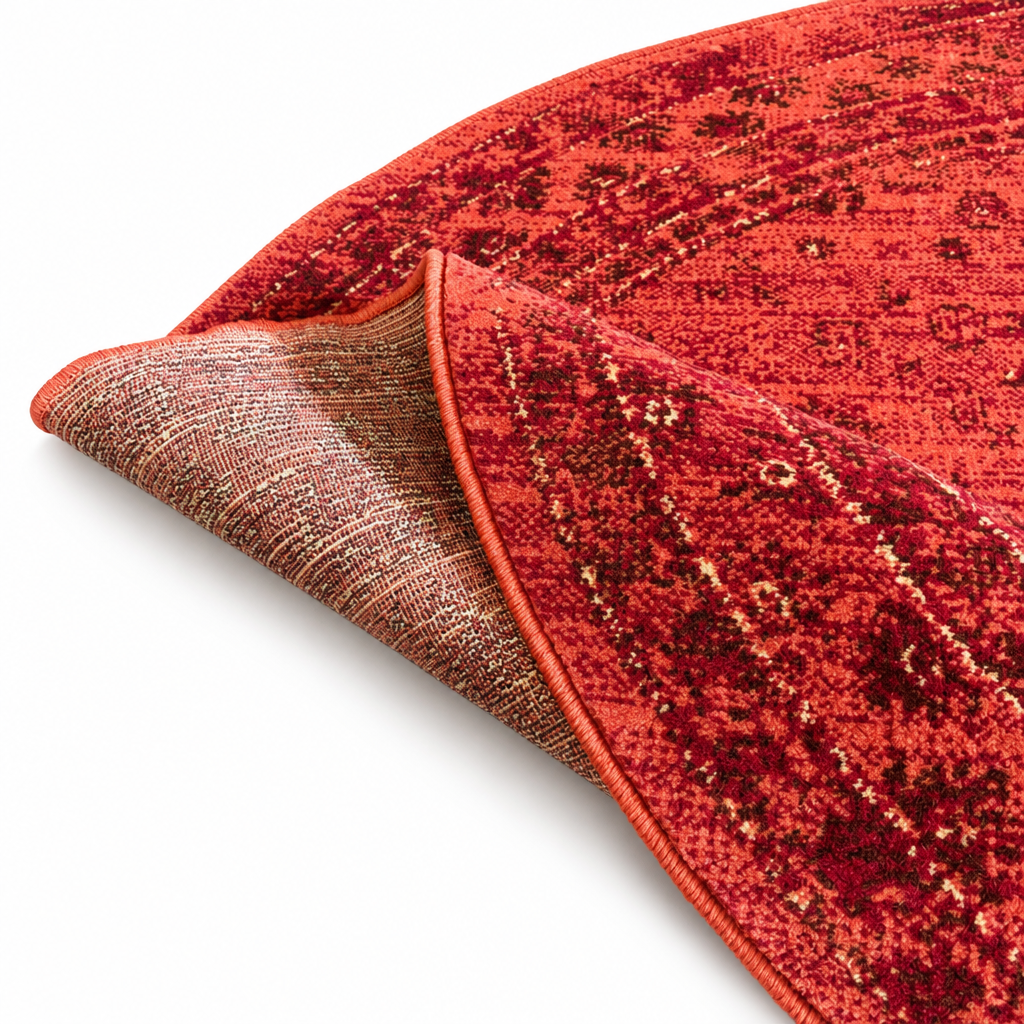 Vintage Rond Vloerkleed Terracotta