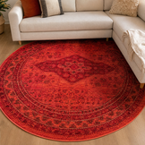 Vintage Rond Vloerkleed Terracotta