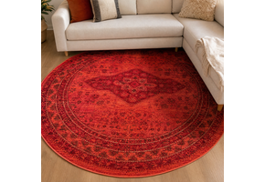 Vintage Rond Vloerkleed Terracotta