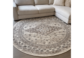 Vintage Rond Vloerkleed Beige Creme