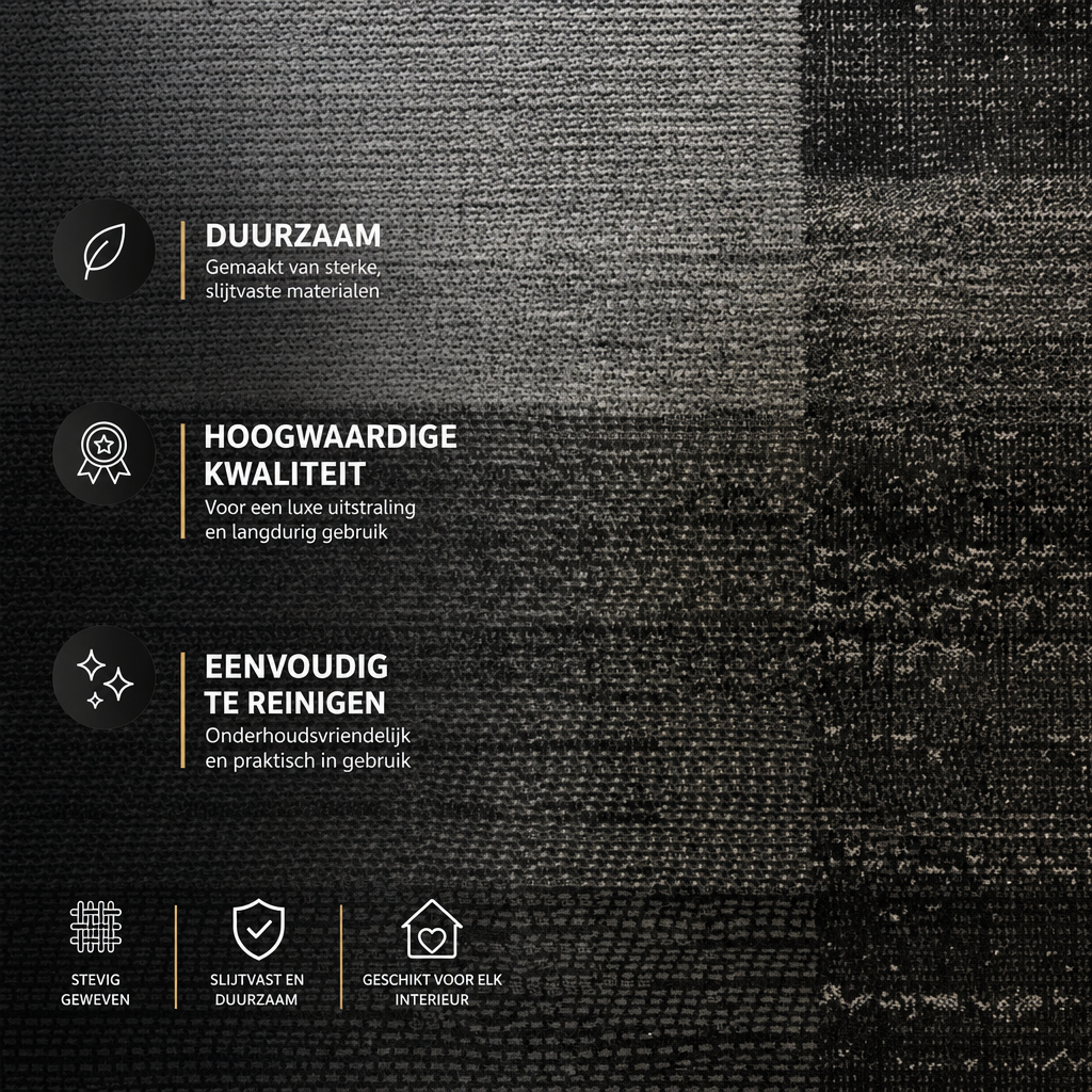 Luna Modern Vloerkleed Grijs Zwart