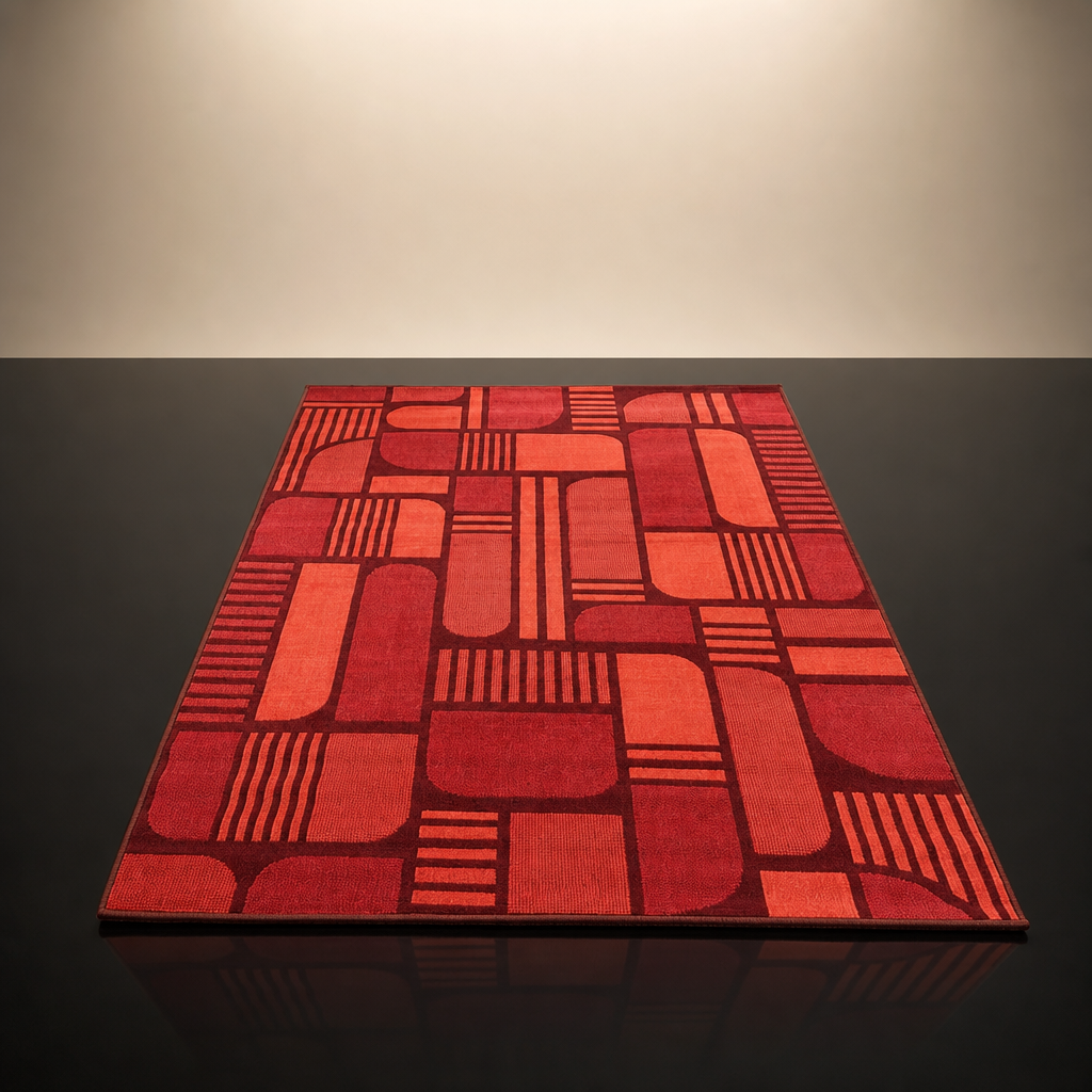 Retro Modern Vloerkleed Terracotta