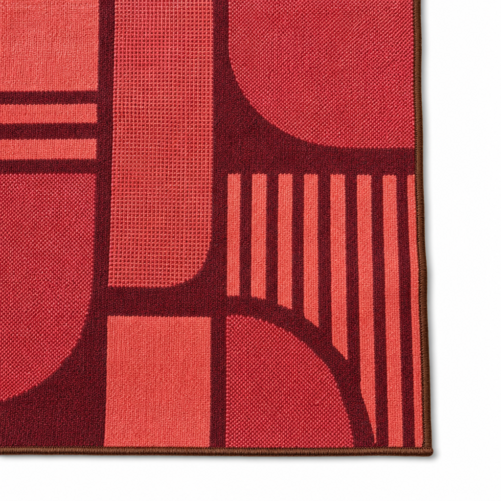 Retro Modern Vloerkleed Terracotta