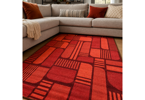 Retro Modern Vloerkleed Terracotta