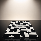 Retro Modern Vloerkleed Zwart Wit