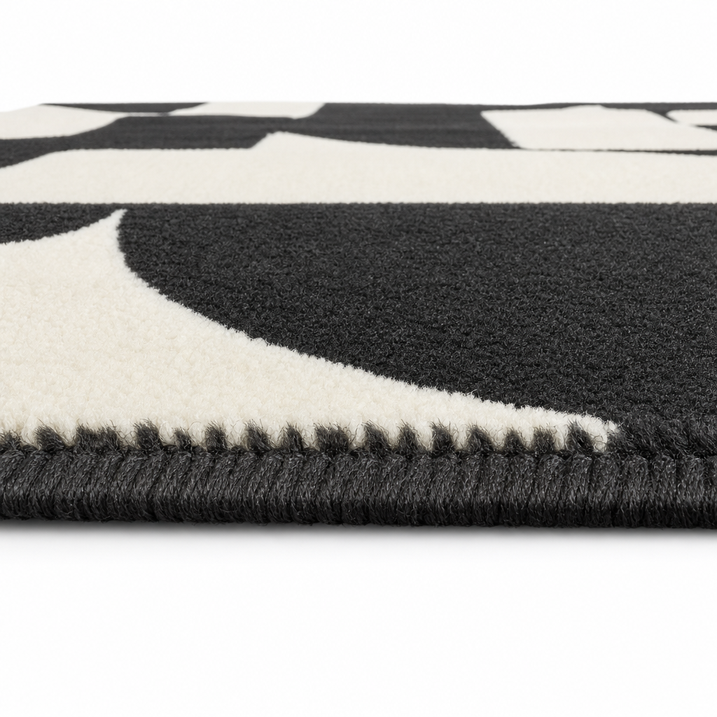 Retro Modern Vloerkleed Zwart Wit