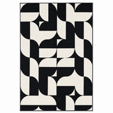Retro Modern Vloerkleed Zwart Wit